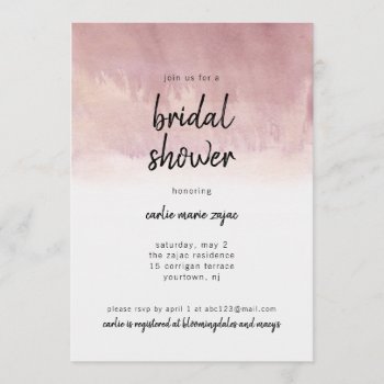 Bridal Shower Invitation Blush Ombre Modern Boho by autumnandpine at Zazzle