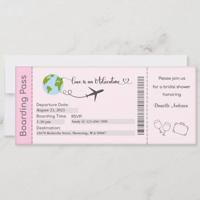 Bridal Shower Invitation, Bride to Be Invitation (Front)