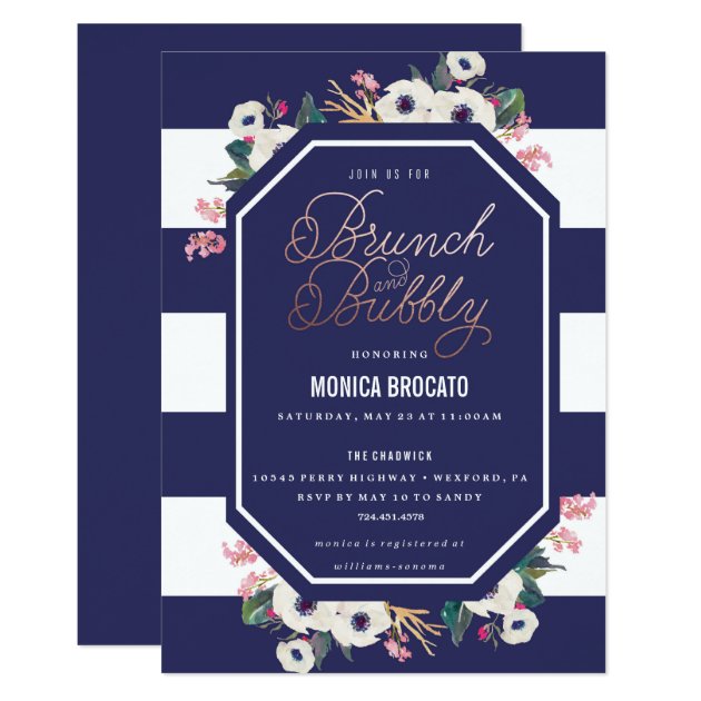 BRIDAL SHOWER INVITATION - Brunch And Bubbly Champ