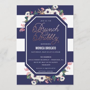 Bridal Shower Invitation - Brunch And Bubbly Champ by blush_printables at Zazzle