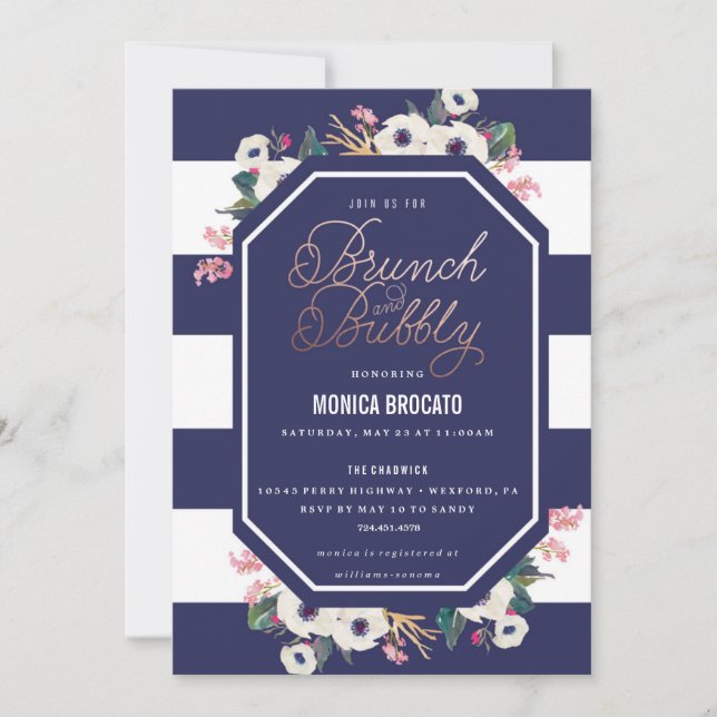 BRIDAL SHOWER INVITATION - brunch and bubbly champ (Front)