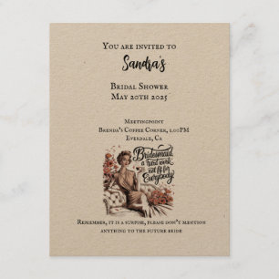Bridal shower invitation Card vintage style