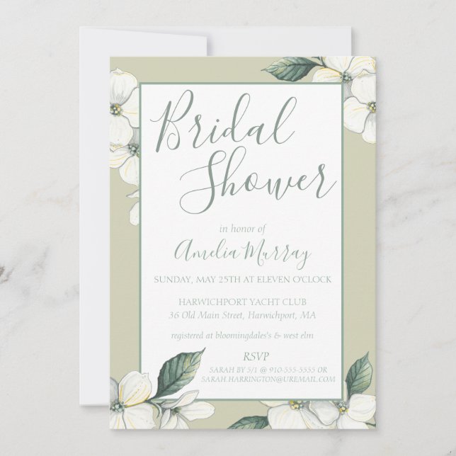 Bridal Shower Invitation, Dogwood Blooms (Front)