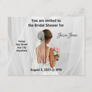Bridal Shower invitation. Editable text and image Postcard