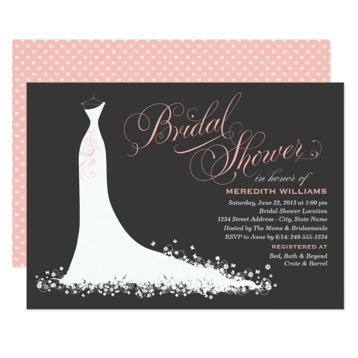 Bridal Shower Invitation | Elegant Wedding Gown | Zazzle