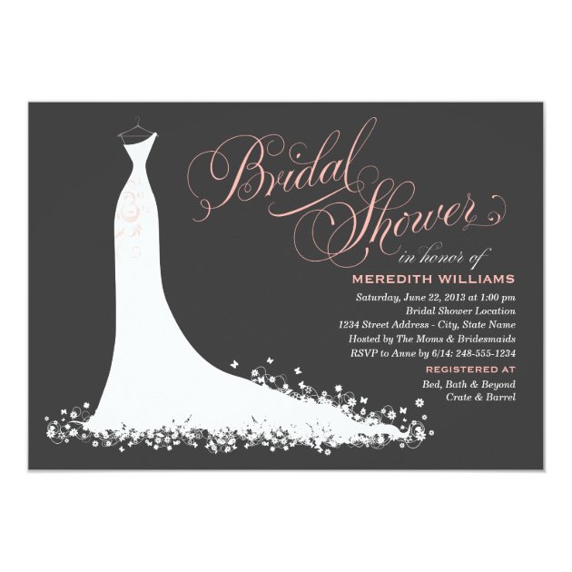 Bridal Shower Invitation | Elegant Wedding Gown