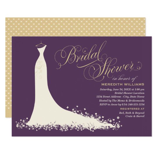 Bridal Shower Invitation | Elegant Wedding Gown | Zazzle.com