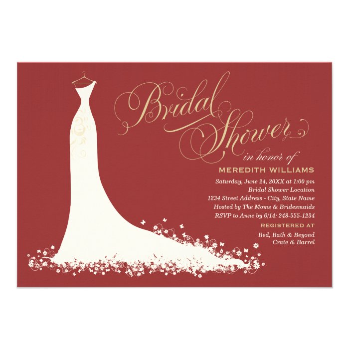 Bridal Shower Invitation  Elegant Wedding Gown