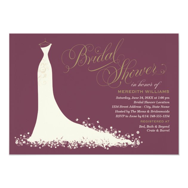 Bridal Shower Invitation | Elegant Wedding Gown