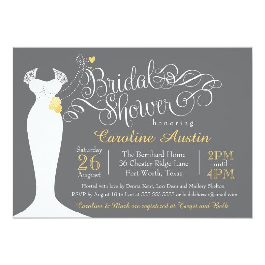 Gold Vintage Glam Elegant Bridal Shower Invitation
