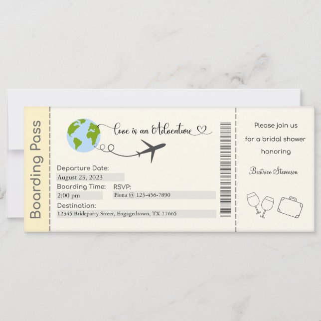 Bridal Shower Invitation, Engagement Invitation (Front)