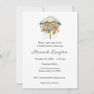Bridal Shower Invitation, Floral Bridal Shower  Invitation