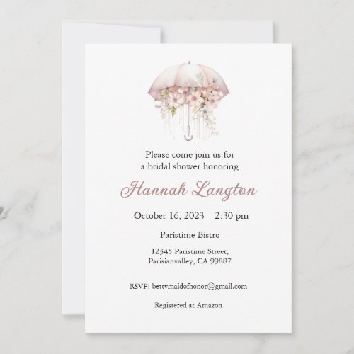 Bridal Shower Invitation Floral Bridal Shower Invitation
