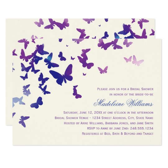 Bridal Shower Invitation Fluttering Butterflies