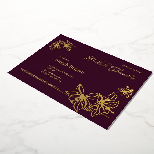 Bridal shower invitation foil gold  (Rotated)