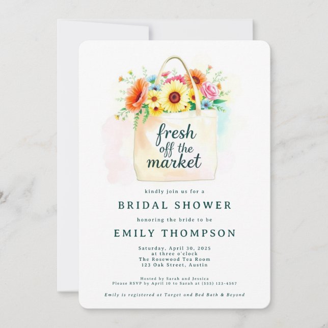 Bridal Shower Invitation Fresh Off The Market (Front)