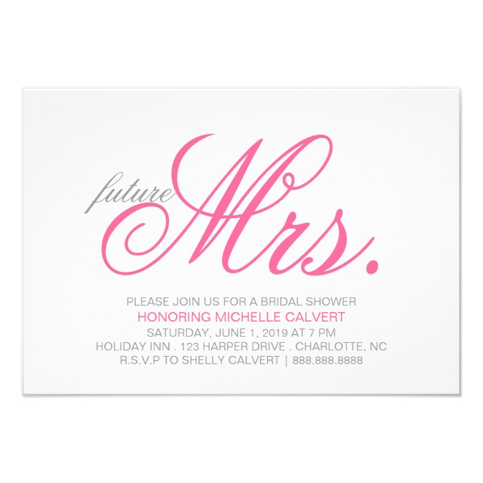 Bridal Shower Invitation  future Mrs.