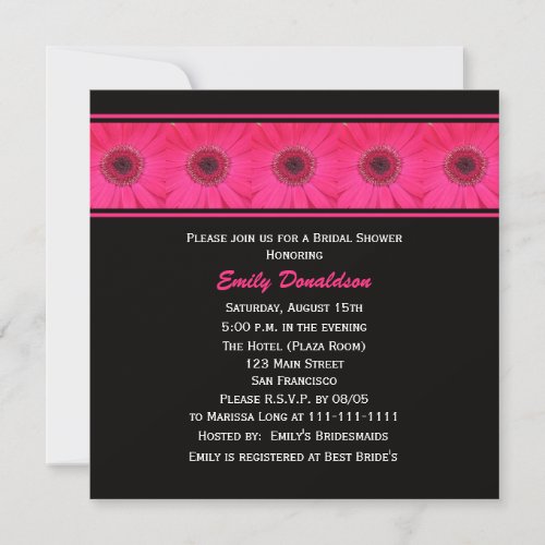 Bridal Shower Invitation -- Gerbera Daisy