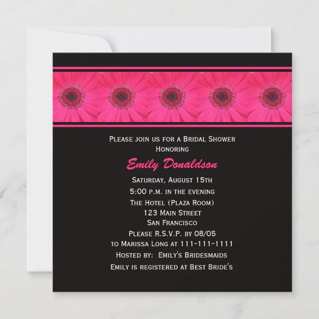 Bridal Shower Invitation Gerbera Daisy Zazzle