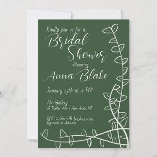 Bridal shower invitation - greenery design
