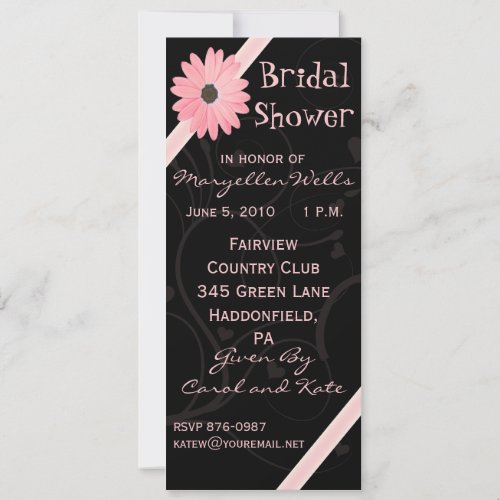 Bridal Shower Invitation in Pink and Black