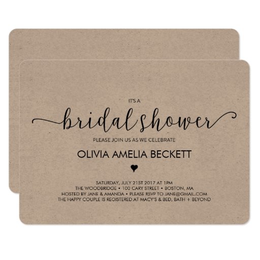 Bridal Shower Invitation - Kraft