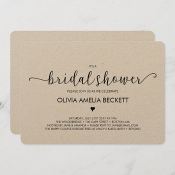 Bridal Shower Invitation - Kraft by KarisGraphicDesign at Zazzle