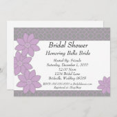 Bridal Shower Invitation lavender and grey floral (Front/Back)