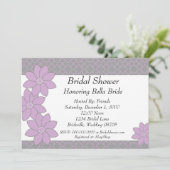 Bridal Shower Invitation lavender and grey floral (Standing Front)