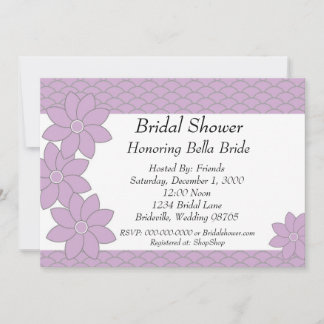 Bridal Shower Invitation lavender and grey floral