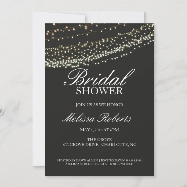 Bridal Shower Invitation | Lit Night (Front)