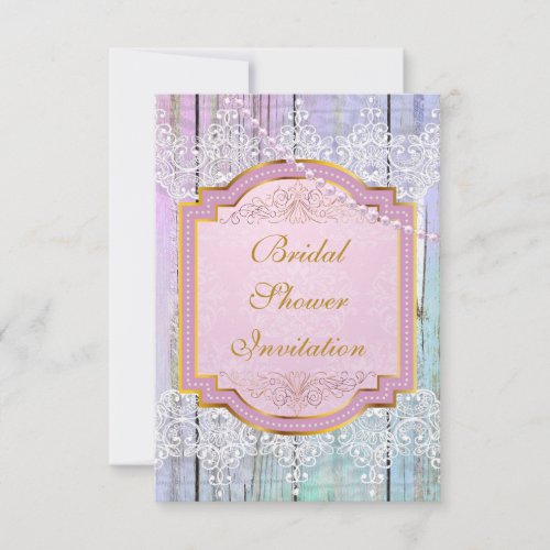 Bridal Shower Invitation Mint Blue  Lace