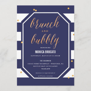 BRIDAL SHOWER INVITATION - navy anemone flower