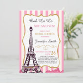 Bridal shower invitation Paris Eiffel Tower French (Standing Front)