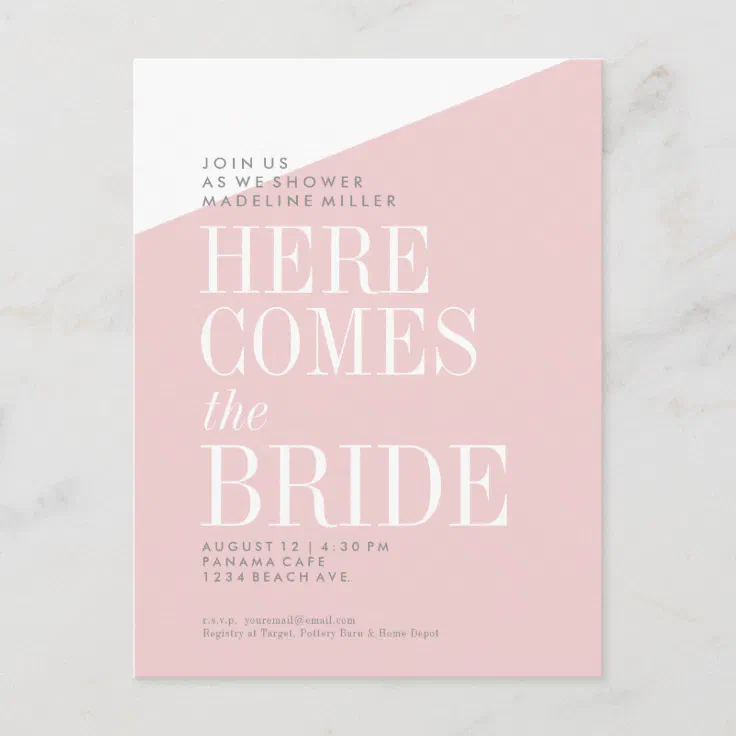Bridal Shower Invitation Postcard Zazzle