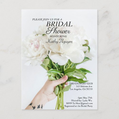 Bridal Shower Invitation  Postcard