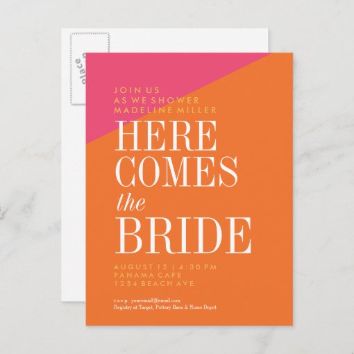 Bridal Shower Invitation Postcard Zazzle