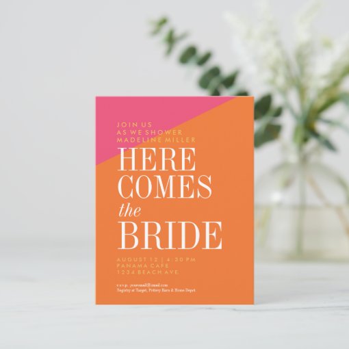 Bridal Shower Invitation Postcard Zazzle
