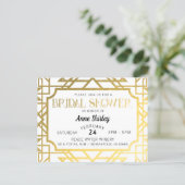 Bridal Shower Invitation Postcard Art Deco Gatsby (Standing Front)