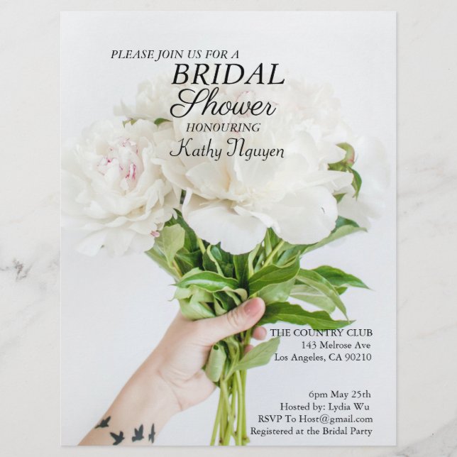 Bridal Shower Invitation  Postcard Letterhead (Front)