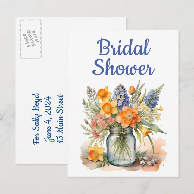Bridal shower invitation postcards (Front/Back)