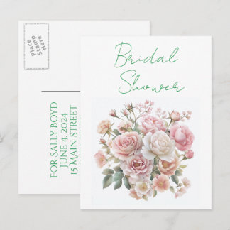 Bridal shower invitation postcards