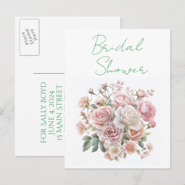 Bridal shower invitation postcards (Front/Back)