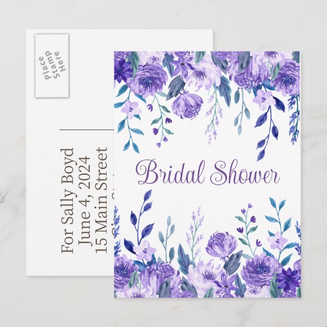 Bridal shower invitation postcards (Front/Back)