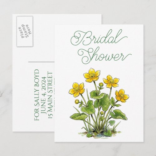 Bridal shower invitation postcards