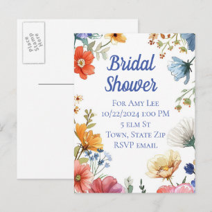 Bridal shower invitation postcards
