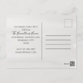 Bridal Shower Invitation Pretty Simple Elegant Postcard (Back)