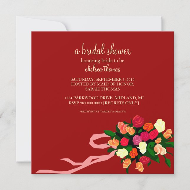Bridal Shower Invitation [Red] (Front)