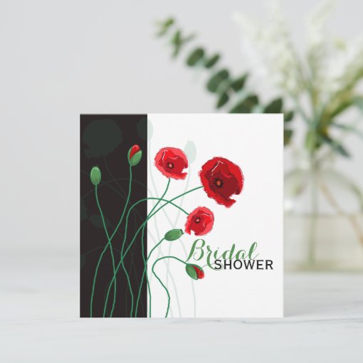 Bridal Shower Invitation Red Poppies Zazzle