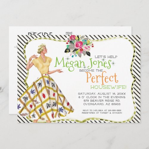 Bridal Shower Invitation  Retro Housewife